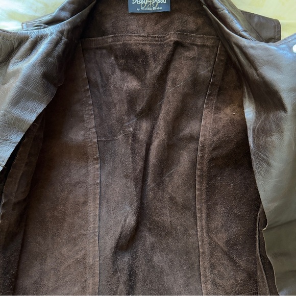 Vintage Bisou Bisou Genuine Leather Cropped Vest M - Picture 5 of 11